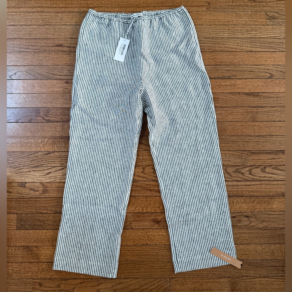 Reformation linen striped pants size Large NWT